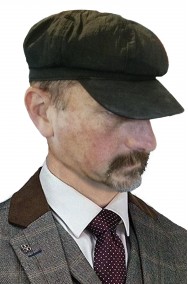 Cappello nero coppola con visiera strillone Anni 30 40 spazzacamino stile peaky blinders