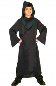 Tunica nera con finiture verde scuro per Halloween bambino