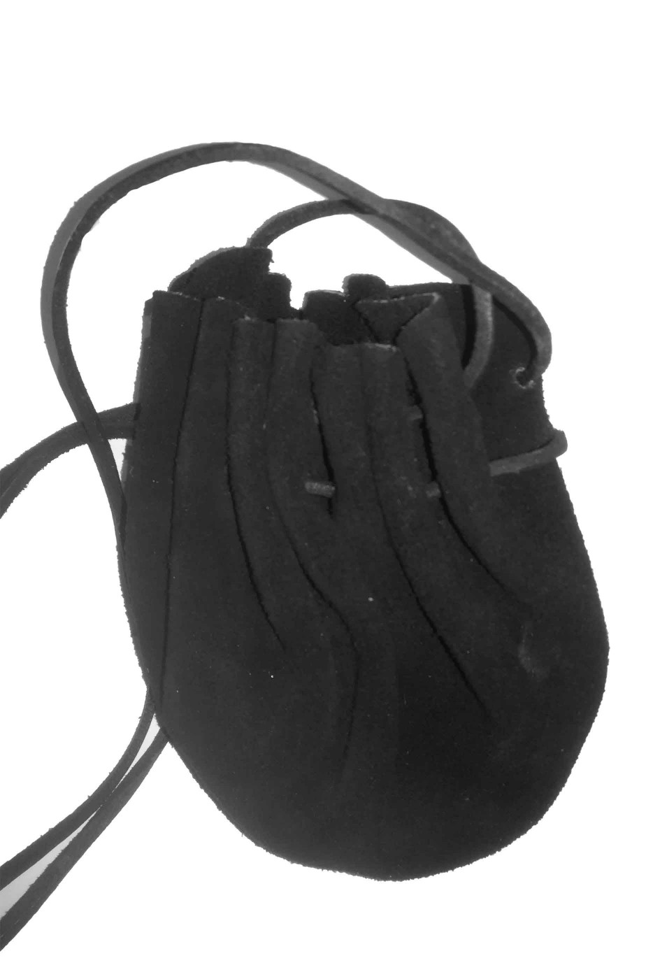 Borsetta stile medievale pochette in finta pelle nera 15cm
