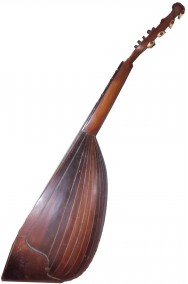 Mandolino oggetto di scena in legno senza corde