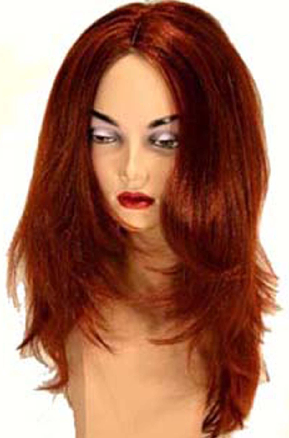 Parrucca donna lunga rosso ramato liscia