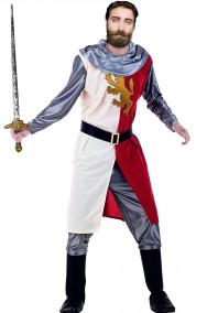 Vestito di carnevale da cavaliere di torneo medievale adulto