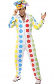 Vestito di carnevale colorato da uomo Twister con cappello