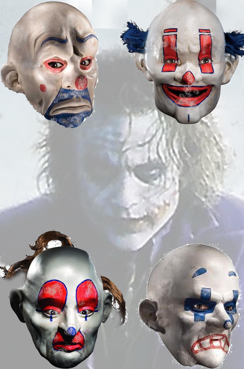 Gruppo maschere clown del Joker dal film Batman the Dark Knight