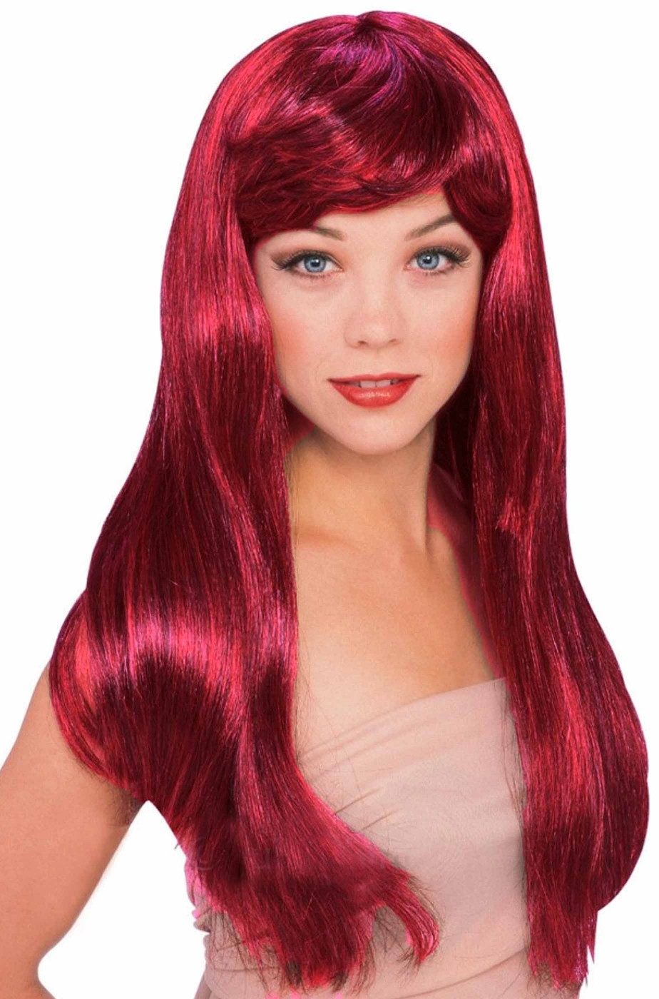 parrucca rossa lunga liscia