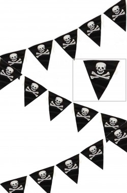 Striscione per festa pirati ed Halloween bandierine