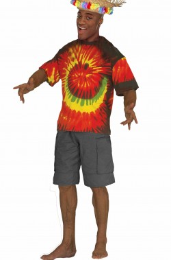 T-shirt multicolore stile hawaiiano giamaicano