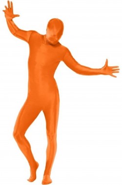 Costume carnevale o halloween arancione completo tuta aderente 2nd skin