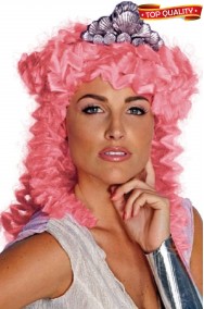 Parrucca rosa mossa lunga effetto capelli veri dea greca