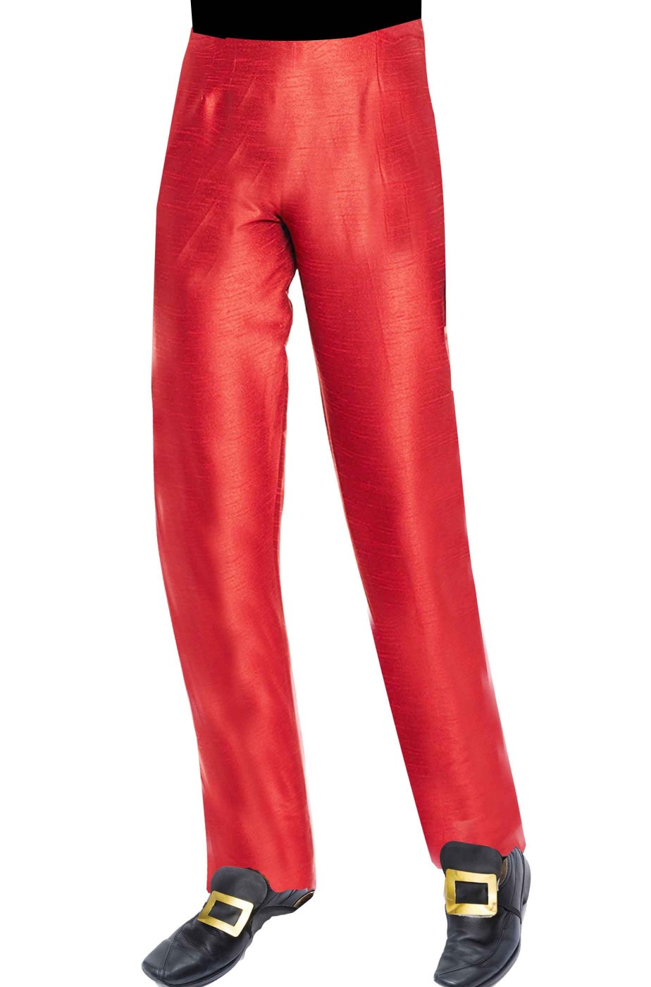 Pantaloni uomo rossi di raso con elastico in vita