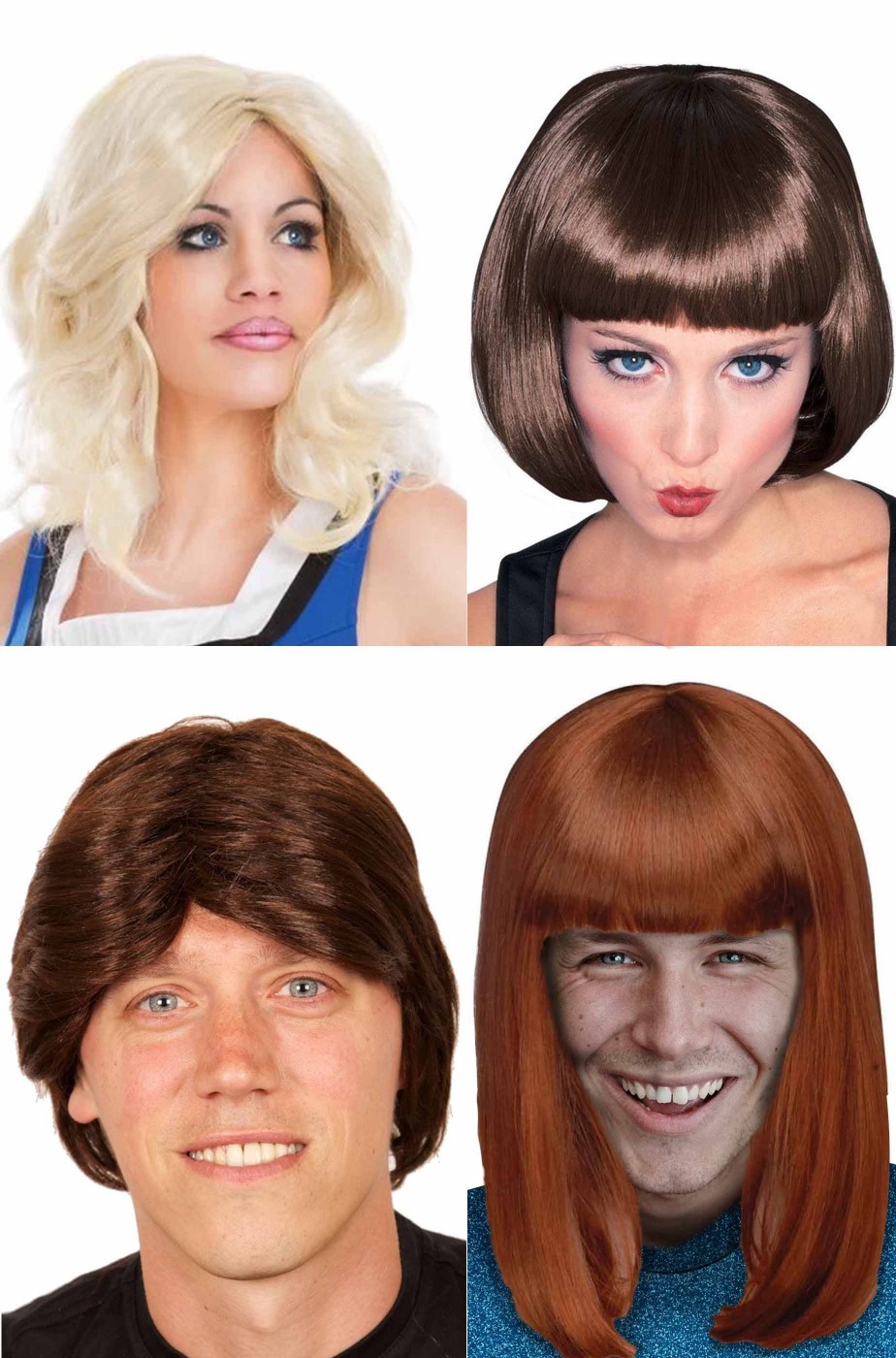 Gruppo di parrucche per fare gli ABBA anni 70