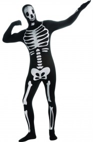 tuta da scheletro vestito halloween adulto completo