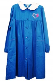 Grembiule scuola da bambina azzurro con polsi elastici