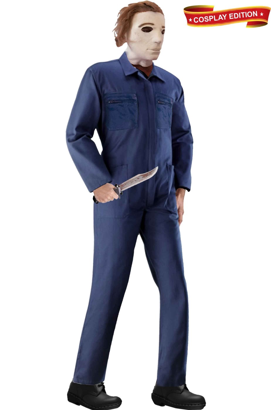Vestito cosplay Michael Myers con tuta vera maschera e coltello