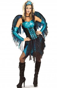 Costume Halloween donna fata sirena dark blu
