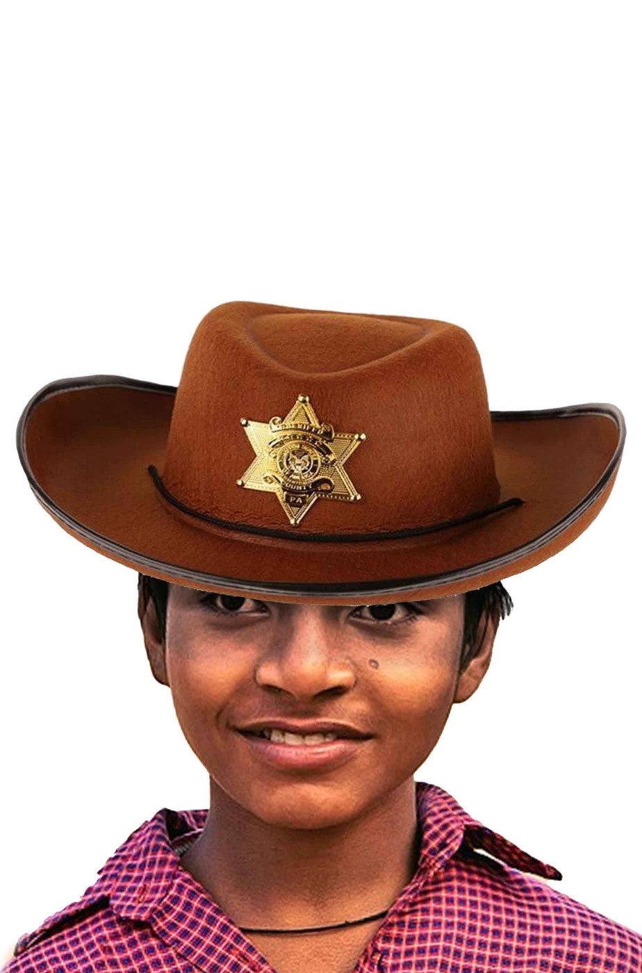Cappello Cowboy marrone con stella da sceriffo