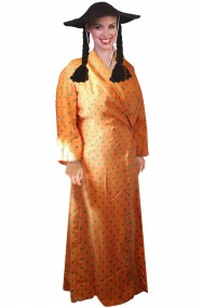 Vestito di carnevale da cinese arancione di seta