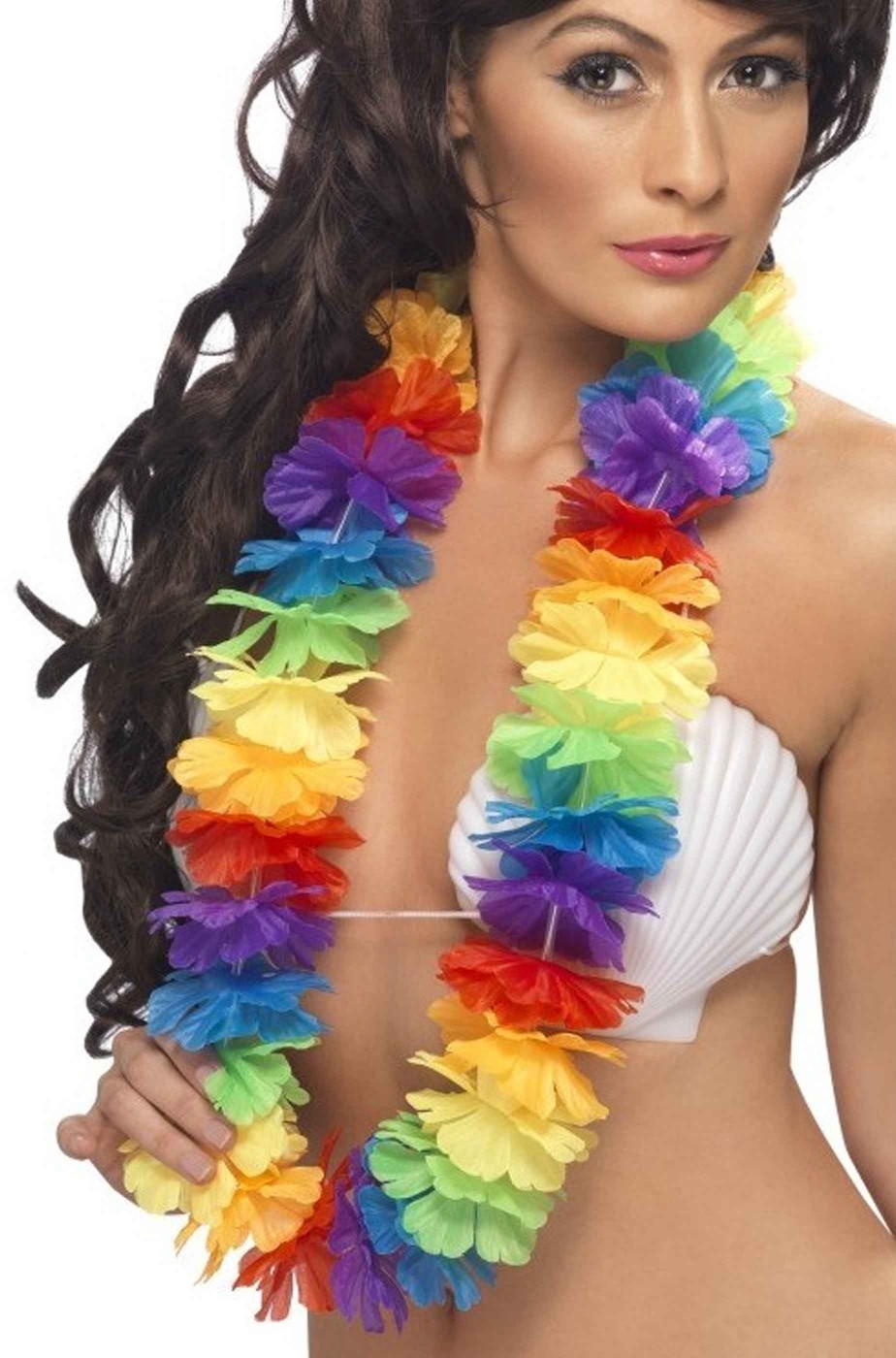 Collana di fiori Hawaiana ghirlanda arcobaleno Lei