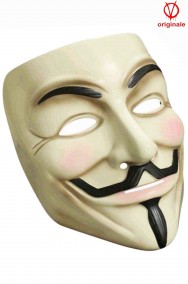 Maschera V for vendetta in plastica bianca anonymous 