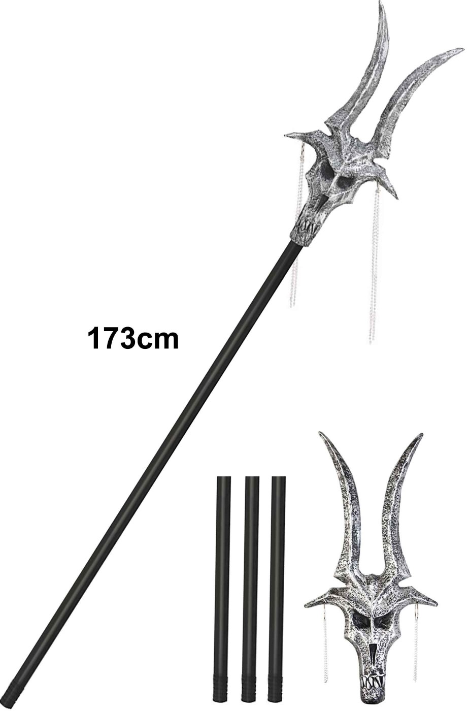 Bastone di Anubis da mago negromante stregone lungo 173cm