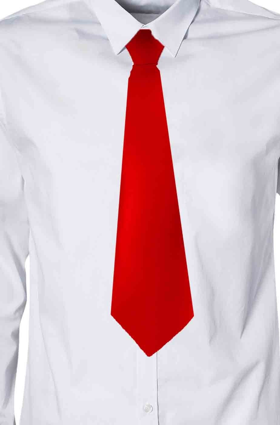 Cravatta di raso rossa con elastico annodata