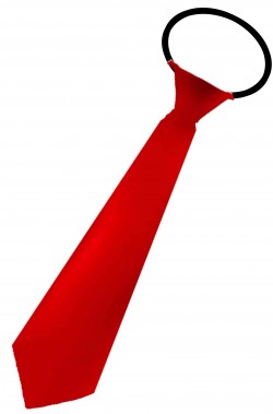 Cravatta finta con elastico rossa in satin gia' annodata
