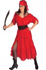 Vestito da piratessa black sails rosso