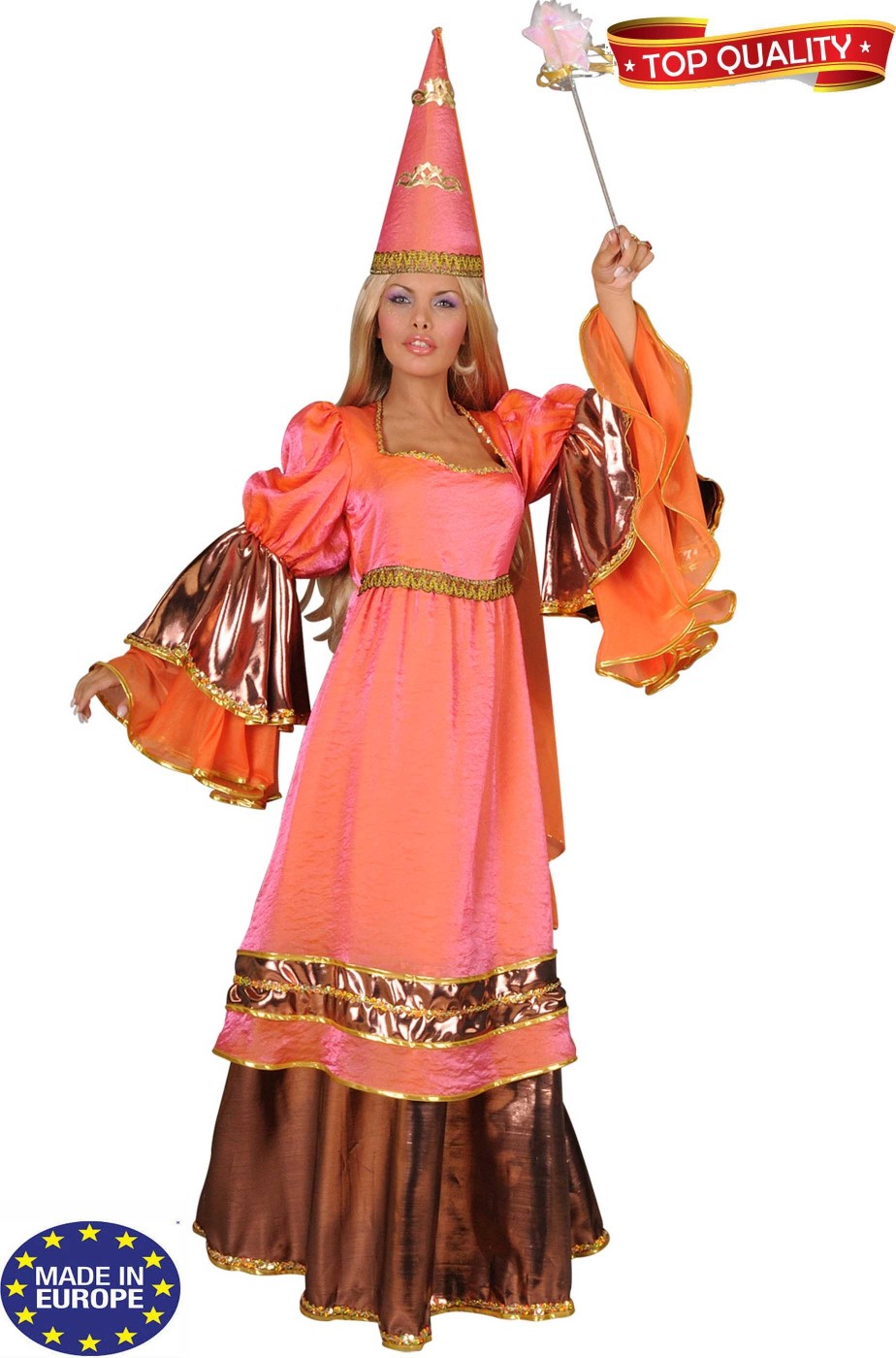 Vestito di carnevale donna fata Bella Addormentata dama medievale