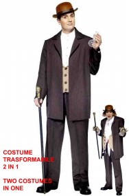 Vestito Halloween uomo Jekyll e Hyde trasformabile