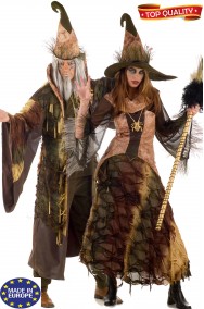 Coppia di vestiti di carnevale mago e strega