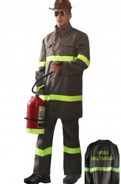 Costume divisa da pompiere vigile del fuoco italiano