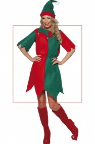 Tunica per vestito da Elfo di Babbo Natale rosso e verde