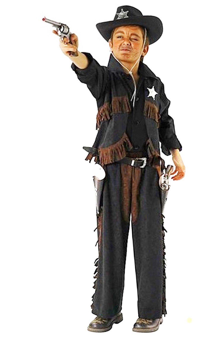 Costume di carnevale bambino cowboy pistolero nero