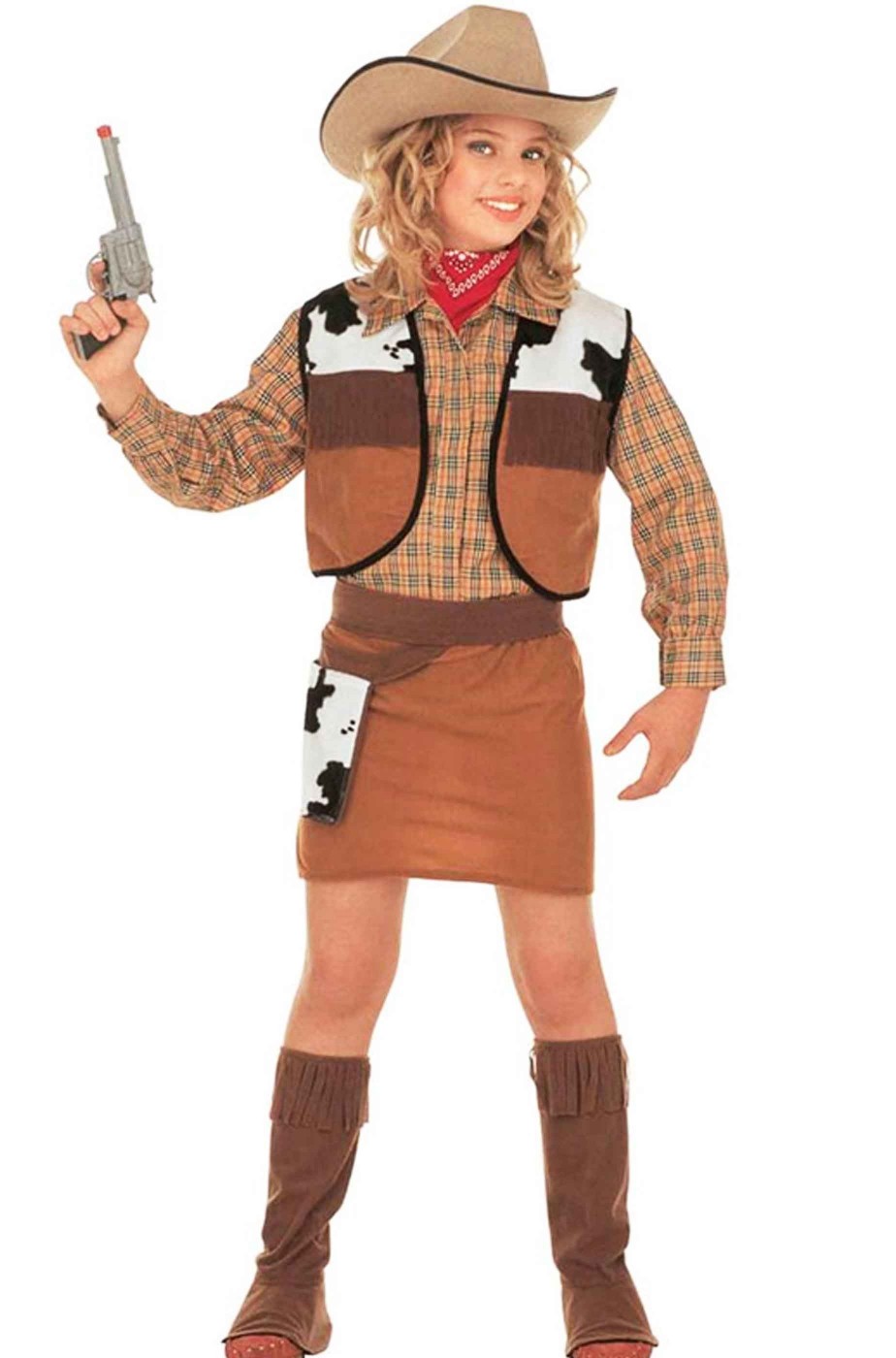 Vestito di carnevale da bambina da cowgirl donna del west