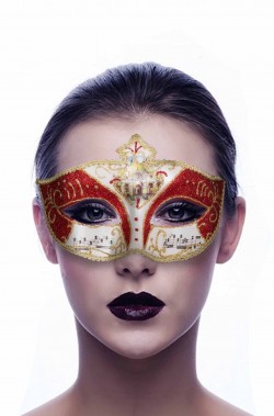 Maschera di carnevale veneziano donna Mozart