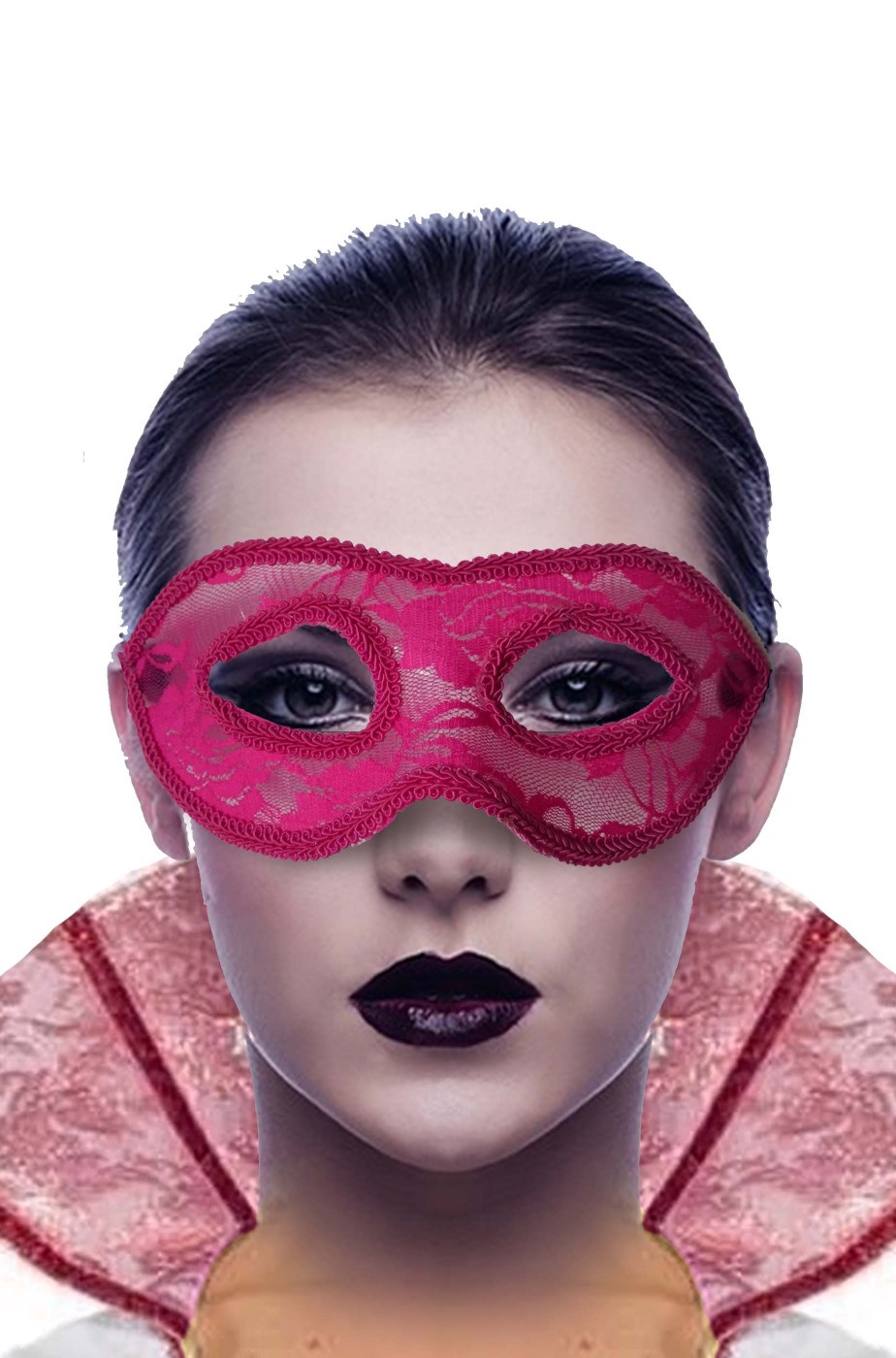 Maschera carnevale veneziano rosa macrame'