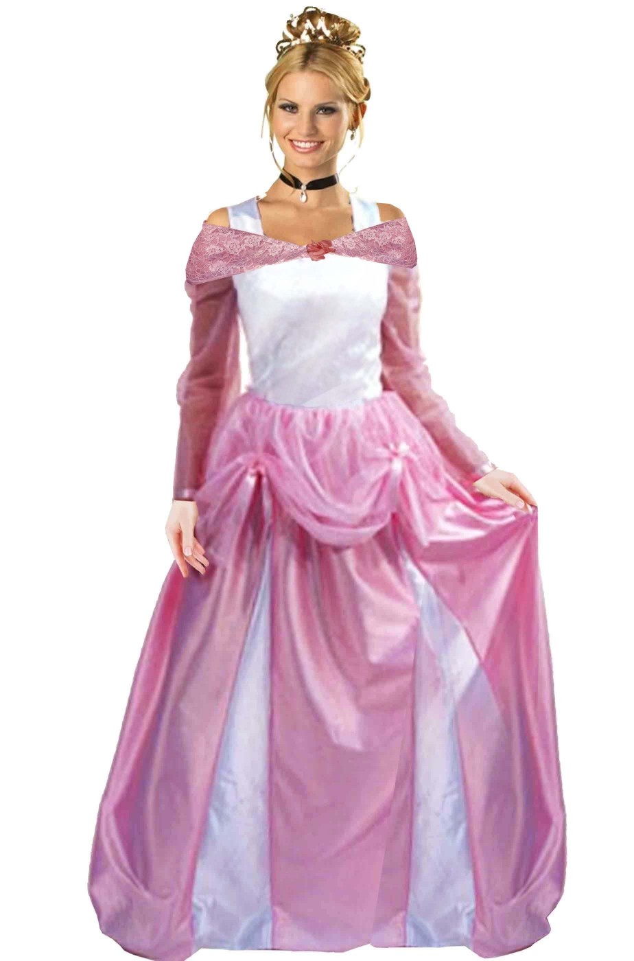 Vestito di carnevale da principessa rosa  peach adulta