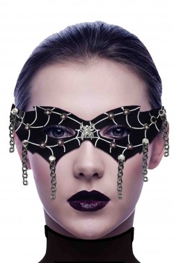 Maschera carnevale dark punk gotica con catene e borchie