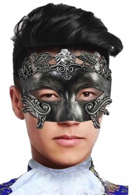 Maschera di carnevale veneziano elegante grigia