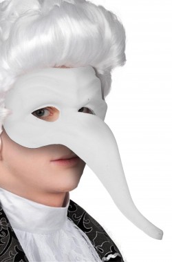 maschera carnevale veneziano bianca nasone zanni