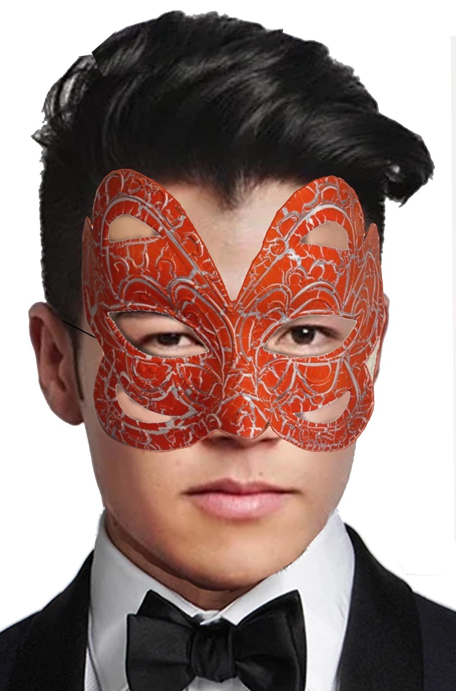 Maschera di carnevale arancione avvolgente