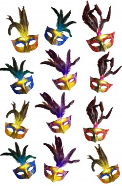 Pacchetto maschere di carnevale veneziano in offerta con piume