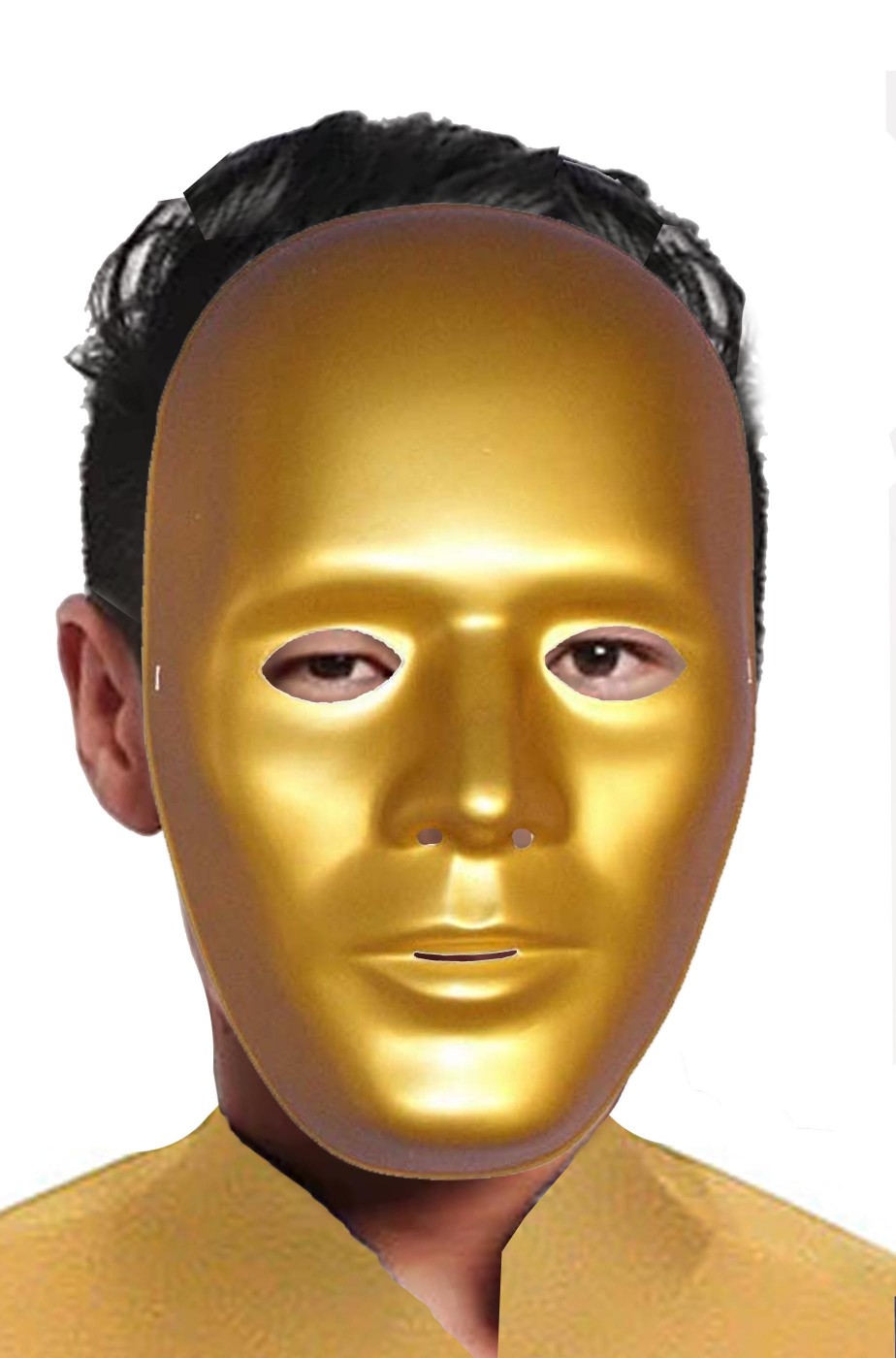 Maschera di carnevale oro da robot tutto viso