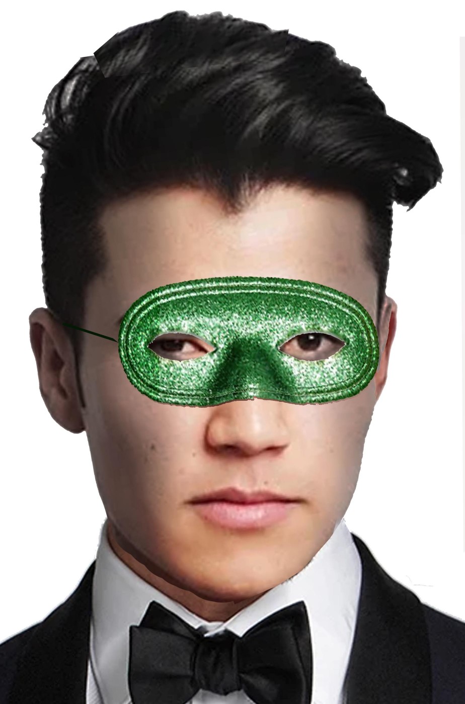 Maschera di carnevale economica verde da occhi glitter