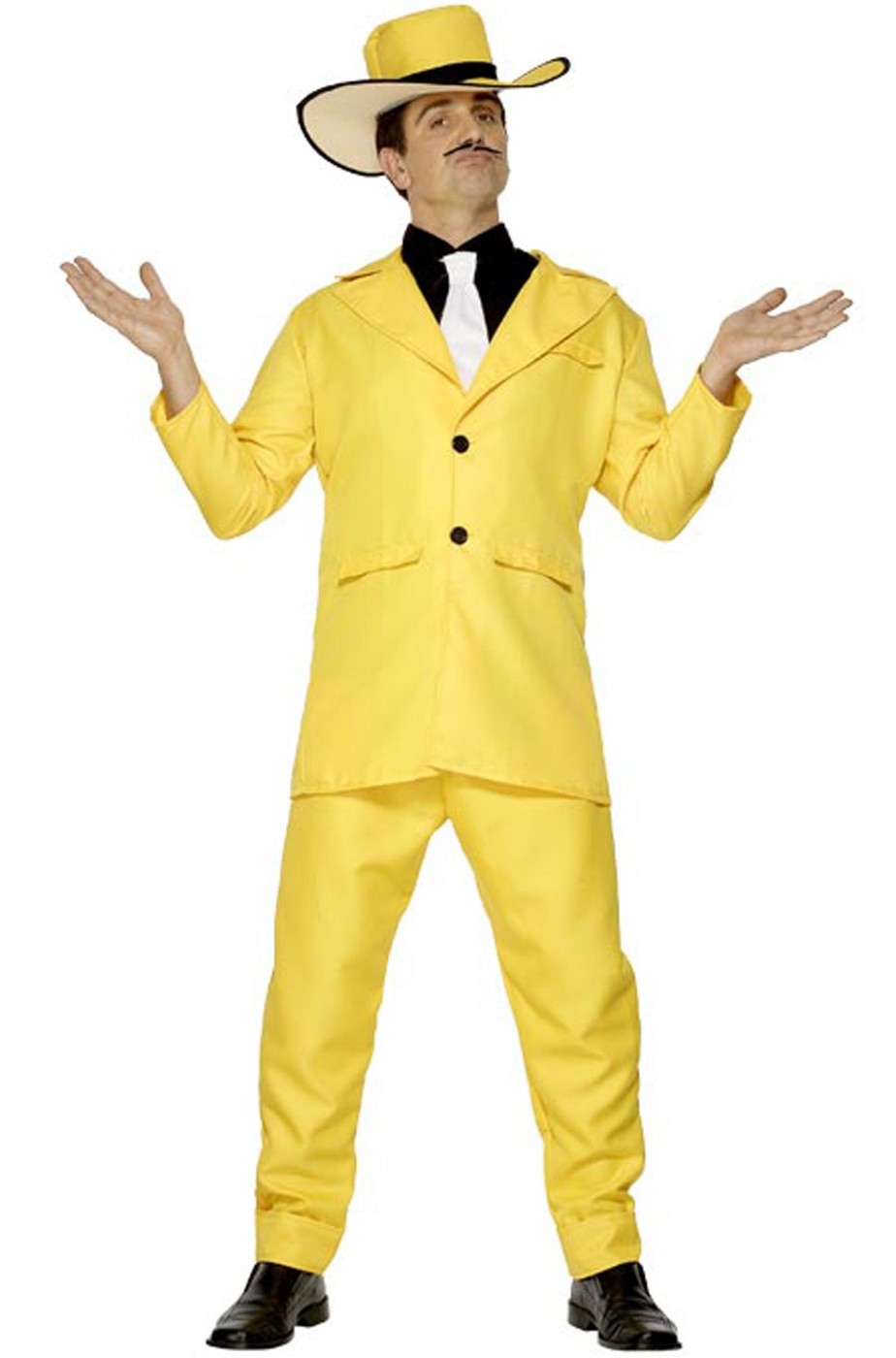 Vestito carnevale smoking giallo the mask jim carrey zoot suit