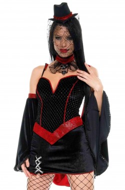Vestito Halloween donna Vedova nera gotica