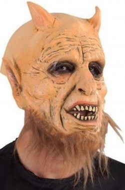 Maschera diavolo belzebù mefistofele in lattice