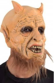 Maschera diavolo belzebù mefistofele in lattice