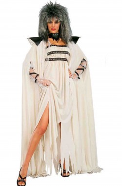 Vestito Halloween donna Sacerdotessa bianca lungo