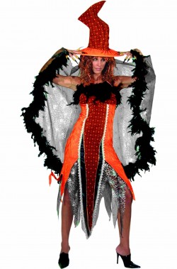 Vestito Halloween donna strega arancio bellissima
